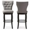 Baxton Studio Leonice Grey Upholstered Button-tufted 29-Inch Swivel Bar Stool 123-6825 - alternate 1